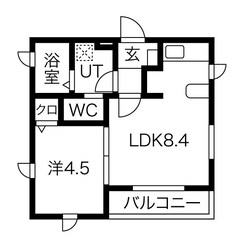 Caldo道徳公園 bの物件間取画像